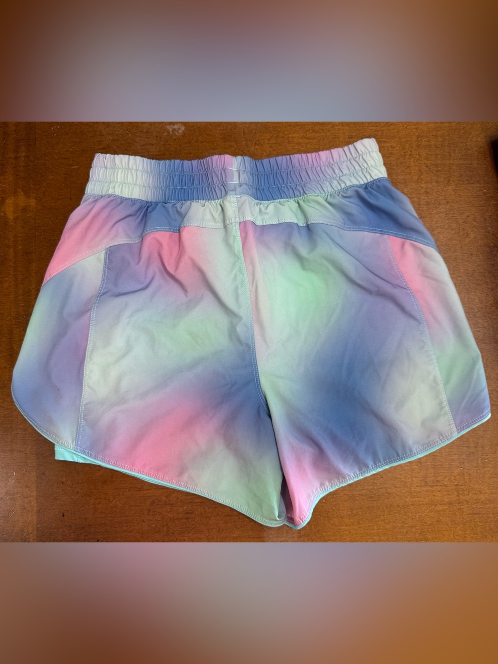 Avia Women's Pastel Tie-Dye Athletic Shorts - Pink, Blue, Green